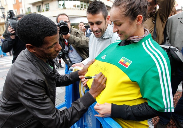 Llegada a Oviedo de Haile Gebrselassie, Premio Prncipe de Asturias de los Deportes