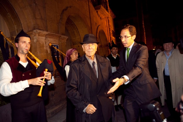 Llegada a Oviedo de Leonard Cohen, Premio Prncipe de las Letras