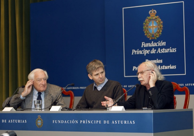 Rueda de prensa de Arturo lvarez-Buylla, Joseph Altman y Giacomo Rizzolatti, los galardonados con el Premio Prncipe de Investigacin Cientfica y Tcnica.
