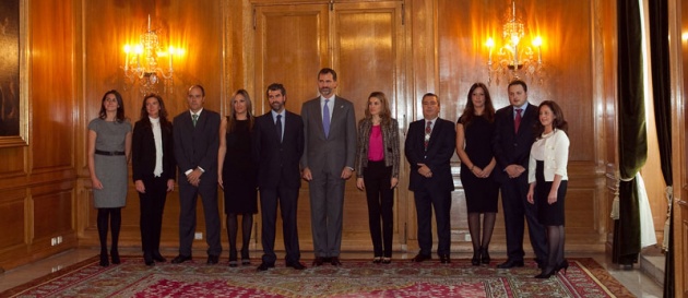 Los Prncipes de Asturias con representantes del Club de Empresas Oviedo Congresos.