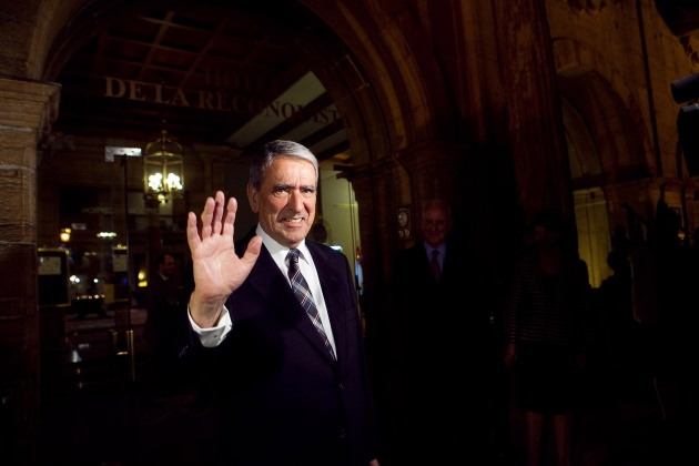 Llegada a Oviedo de Jos Antonio Busto, presidente de la Federacin del Banco de Alimentos