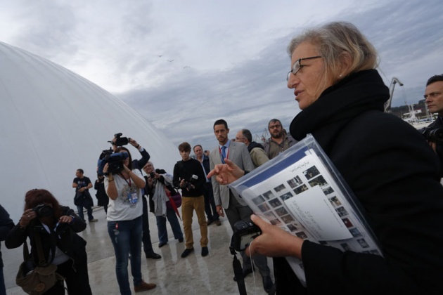 La fotgrafa Annie Leibovitz, Premio Prncipe de Asturias de Comunicacin y Humanidades, visita el Centro Niemeyer en Avils