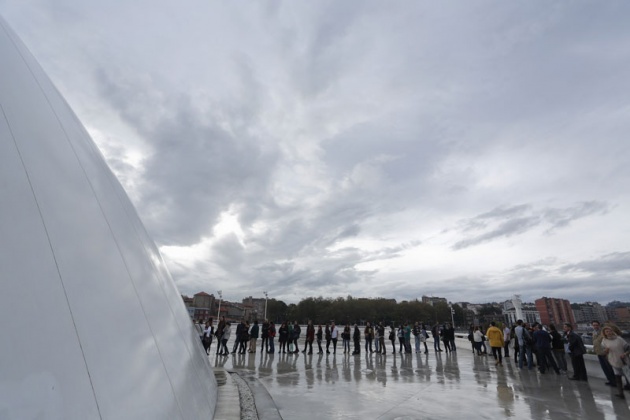 La fotgrafa Annie Leibovitz, Premio Prncipe de Asturias de Comunicacin y Humanidades, visita el Centro Niemeyer en Avils