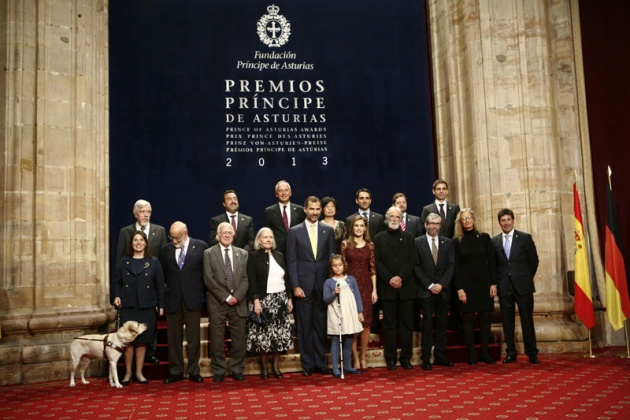 Recepcin de los Prncipes a los premiados con los Premios Prncipe de Asturias 2013