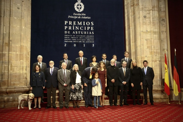 Recepcin de los Prncipes a los premiados con los Premios Prncipe de Asturias 2013