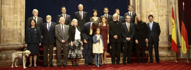 Recepcin de los Prncipes a los premiados con los Premios Prncipe de Asturias 2013