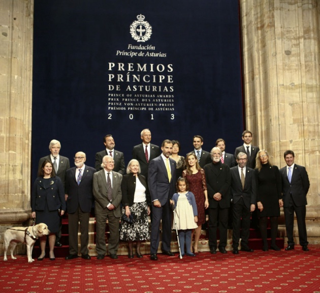 Recepcin de los Prncipes a los premiados con los Premios Prncipe de Asturias 2013