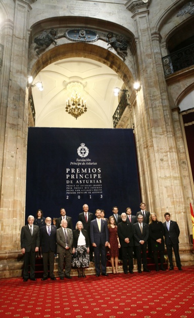 Recepcin de los Prncipes a los premiados con los Premios Prncipe de Asturias 2013