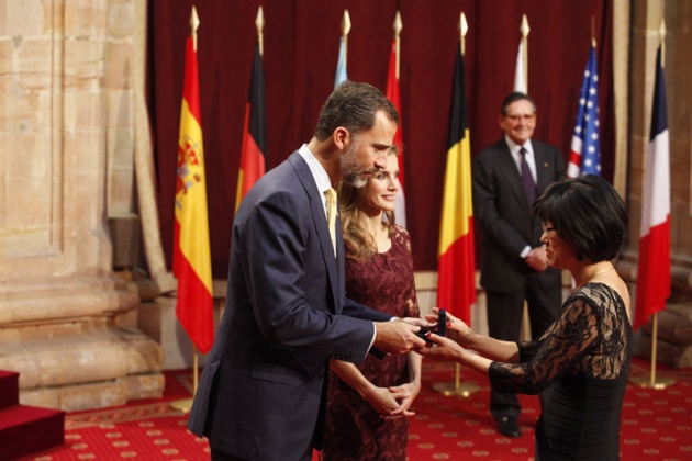 Recepcin de los Prncipes a los premiados con los Premios Prncipe de Asturias 2013