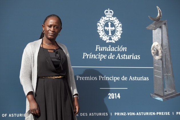 Llegada de Caddy Adzuba, Premio Prncipe de Asturias de la Concordia 2014