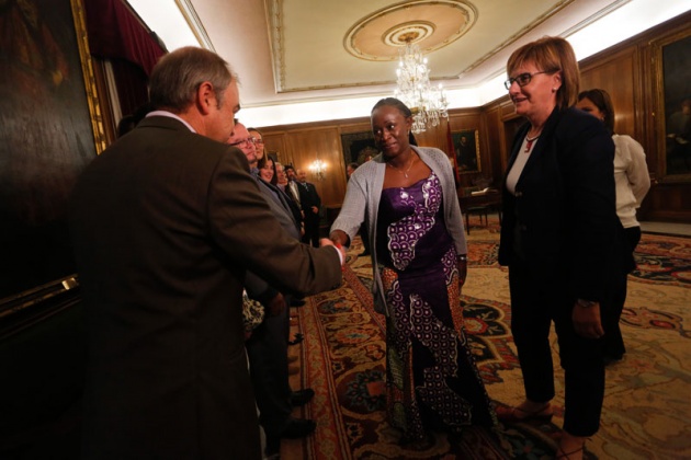 Caddy Adzuba, Premio Prncipe de Asturias de la Concordia 2014, charla en el Teatro Palacio Valds de Avils