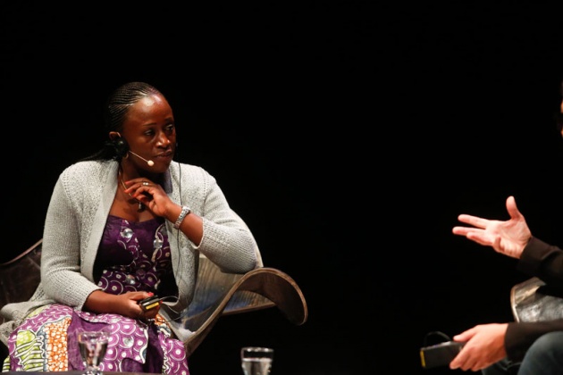 Caddy Adzuba, Premio Prncipe de Asturias de la Concordia 2014, charla en el Teatro Palacio Valds de Avils