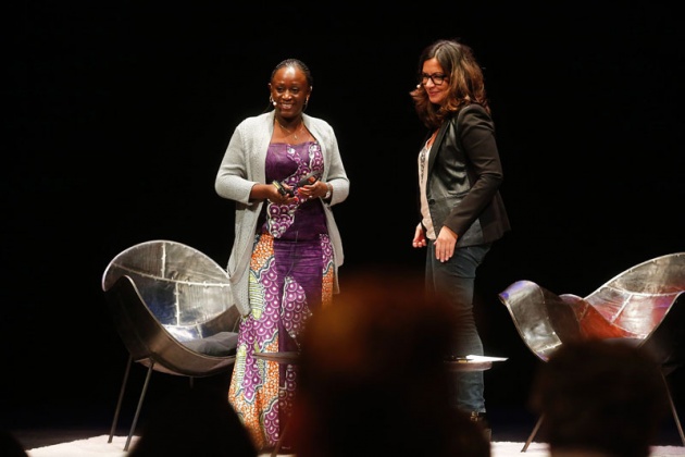 Caddy Adzuba, Premio Prncipe de Asturias de la Concordia 2014, charla en el Teatro Palacio Valds de Avils