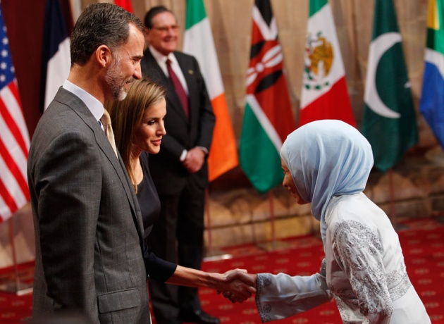 Los Prncipes reciben a los premiados en el hotel de la Reconquista